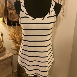 Striped Thick Strap Flowy Tank Top
